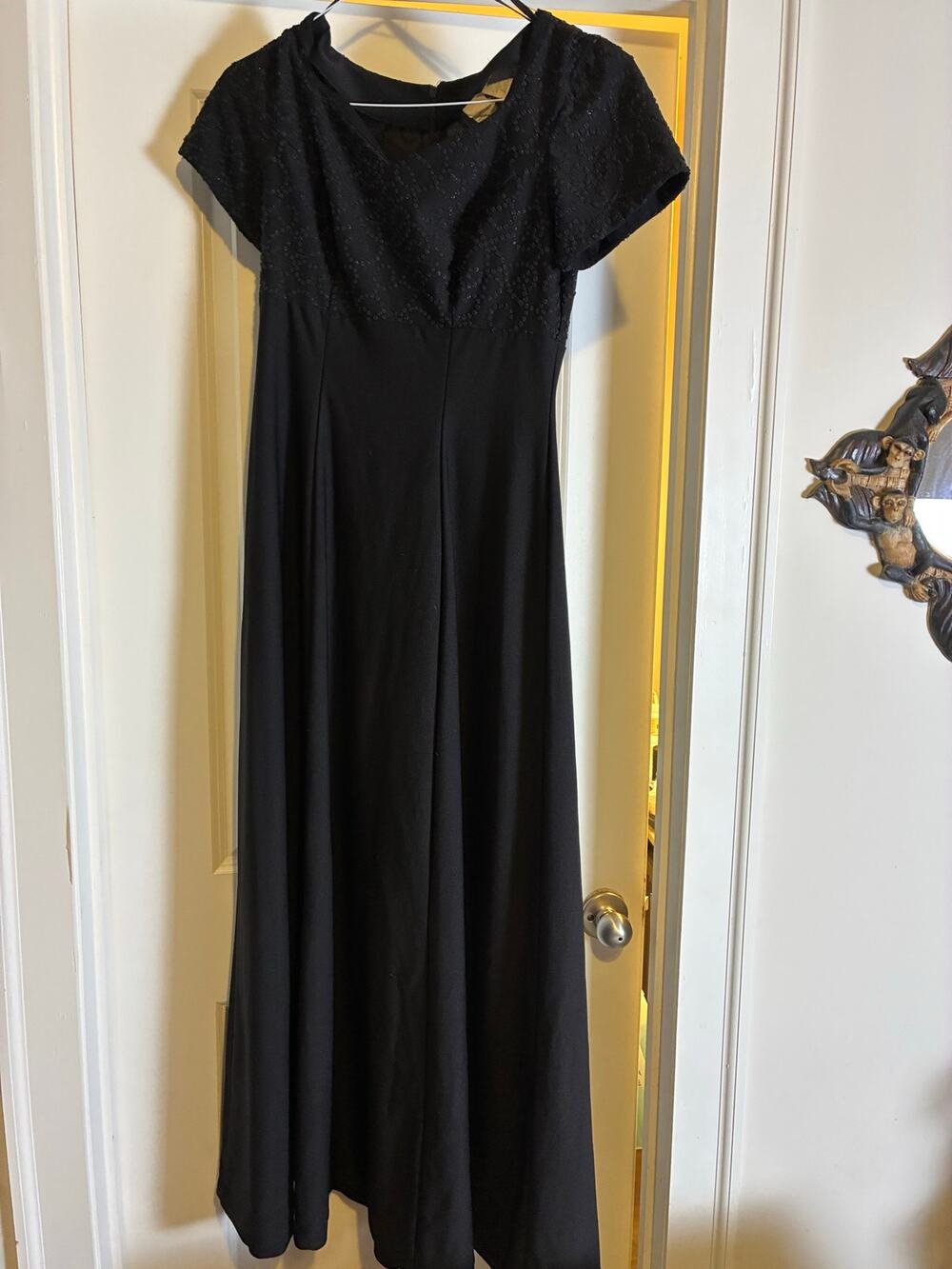 Black Formal Dress 4 Beaded Bodice Floor Length Evening Pageant USA Melisma